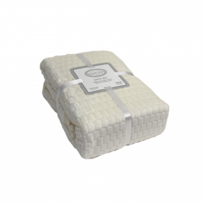 Плед KARVEN Super Soft "MELINDA" 160*220 п/э 1.5 спальный Р 941кремовый (Акция)