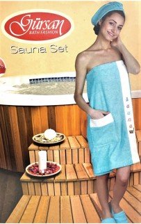 Сауна "Gursan" махра женская (75*150+чалма) В 333