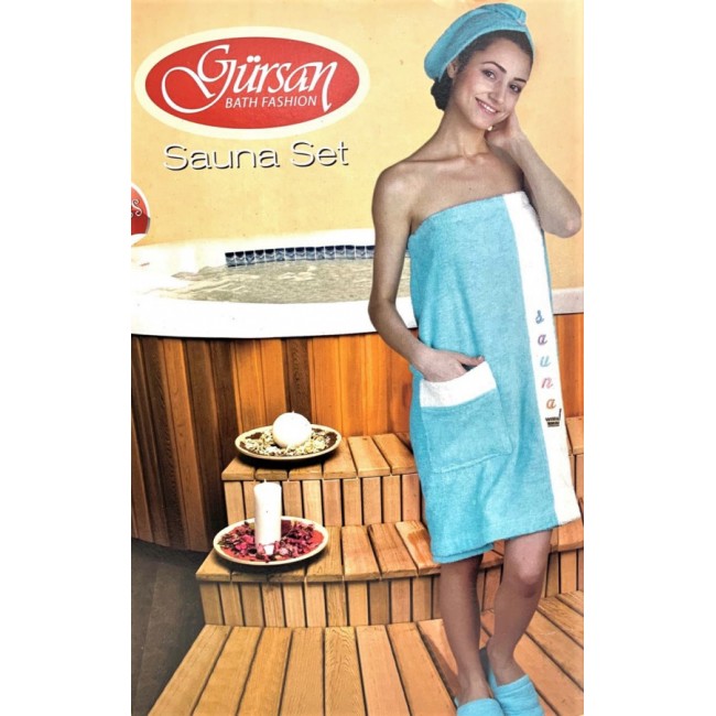 Сауна "Gursan" махра женская (75*150+чалма) В 333