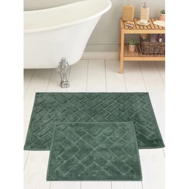 Набор ковриков для ванной Карвен PARKE KV 422 koyu yesil/хаки