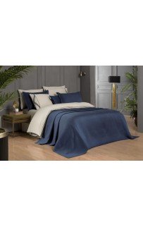 Комплект SAREV "KOLMIO" (покрывало +постельное белье) евро Y 882 v2 Lacivert/т. синий