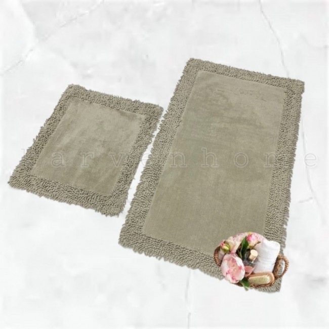 Набор ковриков для ванной Карвен K.M.DUZ/с бахрамой 60*100-60*50 KV 425 vizon/св.бежевый