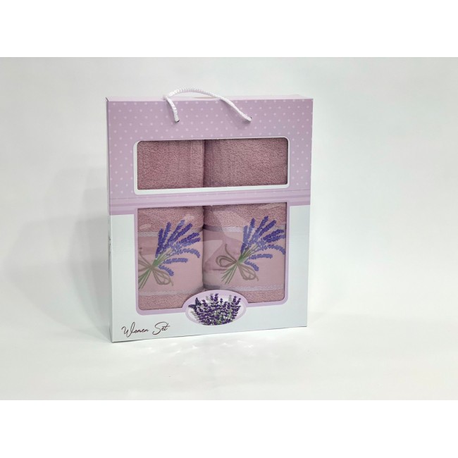 Набор полотенец Карвен "LAVANTA " махра 50*90/70*140 HS 1606 v4 сухая роза