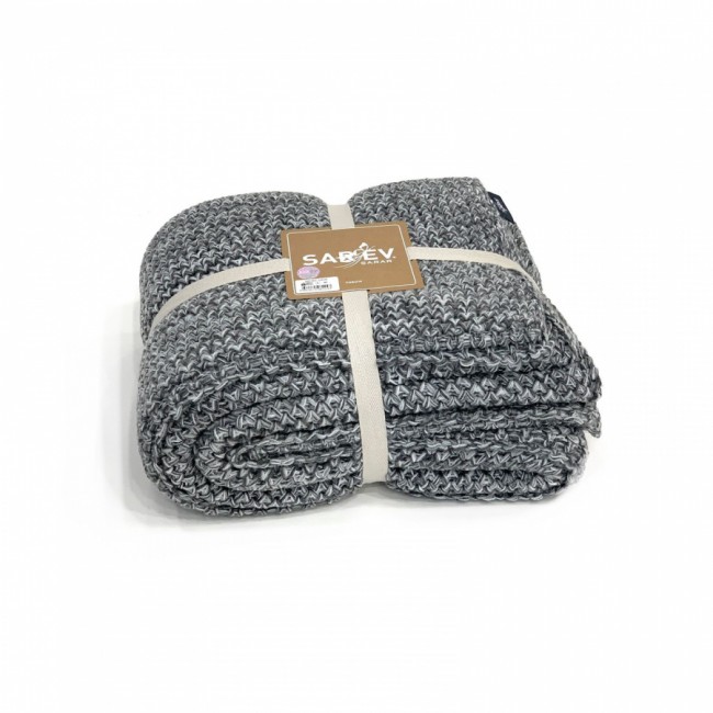 Плед вязанный Sarev "RAPHEAL"акрил 150*180 Р 920v1 gri/серый