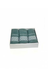 Набор полотенец Карвен "TILE" махра 50*90(2)/70*140 HS 1647 v9 изумрут