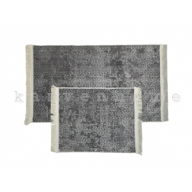 Набор ковриков для ванной Карвен SATEN 60*100/60*50 вискоза/полиэстер KV 430 v-6.