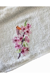 Набор полотенец кухонный "ВЕСНА-ПТИЦЫ" 3D махра 30*50 3шт. НМ 523(V-2)-5 бежевый/голубой