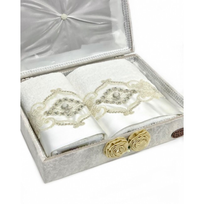 Набор полотенец Rebeka "FRANSIZ" махра 50*90/70*140 сундук HS1480 (V-6) кремовый (Акция) Набор полотенец Rebeka "FRANSIZ" махра 50*90/70*140 сундук HS1480 (V-6) кремовый (Акция)