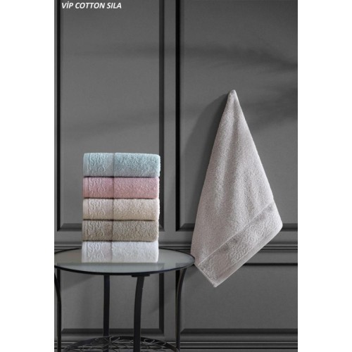 Полотенце Карвен Vip Cotton "SILA" 50*90 6шт.махра H 3282