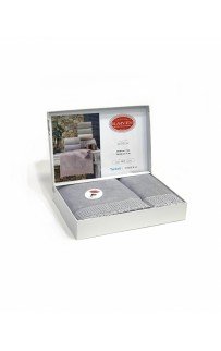 Набор полотенец Карвен " QUEEN" махра 50*90/70*140 HS 1672v4 mint/серый