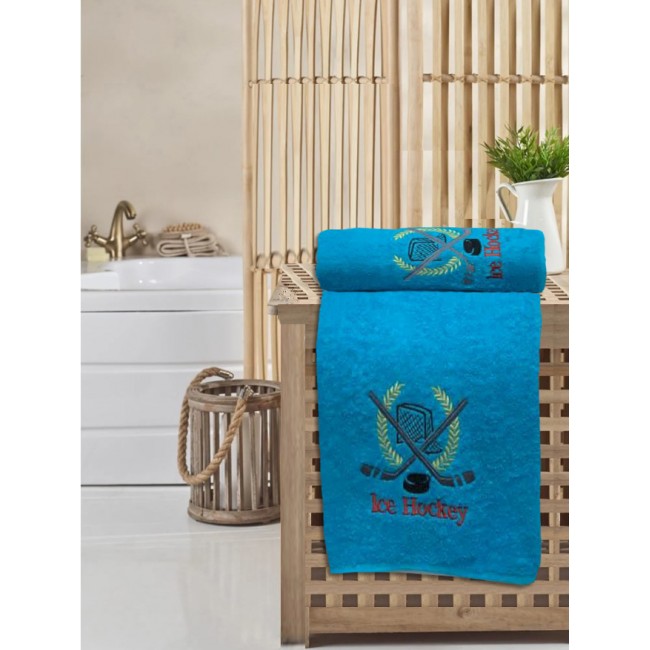 Набор полотенец KARVEN "Хоккей" махра 50*90/70*140 HS1502 (V-4) бирюзовый