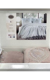 Комплект Карвен "ALESTA"(покрывало+2 наволочки) евро 3 предмета Y855 estimate/пудра (акция)
