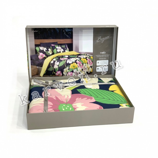 Постельное белье "Sarev Bazaar"ранфорс 1,5 спальн. "CHARLOT" v1 (Акция)