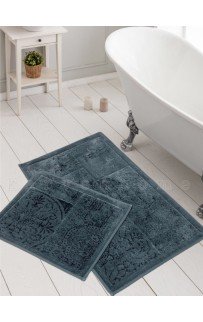 Набор ковриков для ванной Карвен NOSTALJI хлопок/вискоза 50*60-60*100 KV 429 koyu gri/т.серый