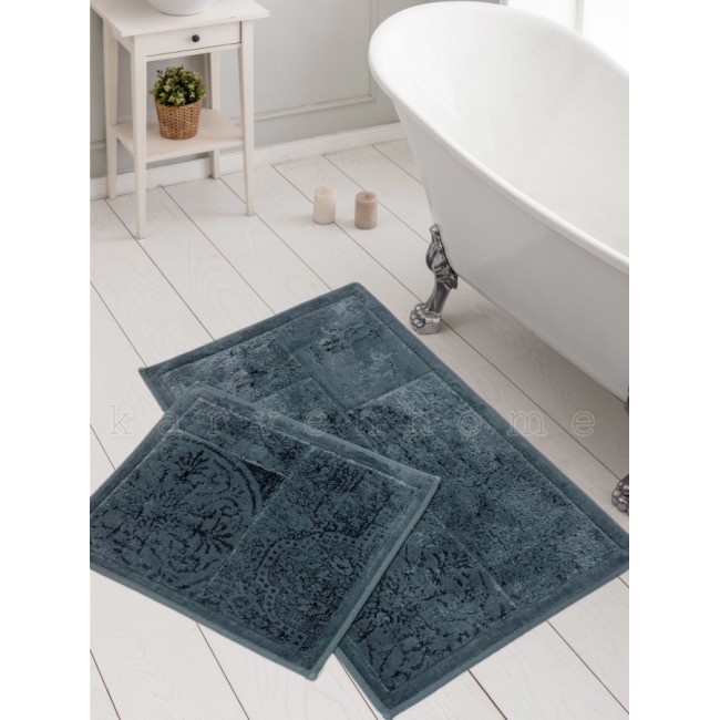 Набор ковриков для ванной Карвен NOSTALJI хлопок/вискоза 50*60-60*100 KV 429 koyu gri/т.серый Набор ковриков для ванной Карвен NOSTALJI хлопок/вискоза 50*60-60*100 KV 429 koyu gri/т.серый