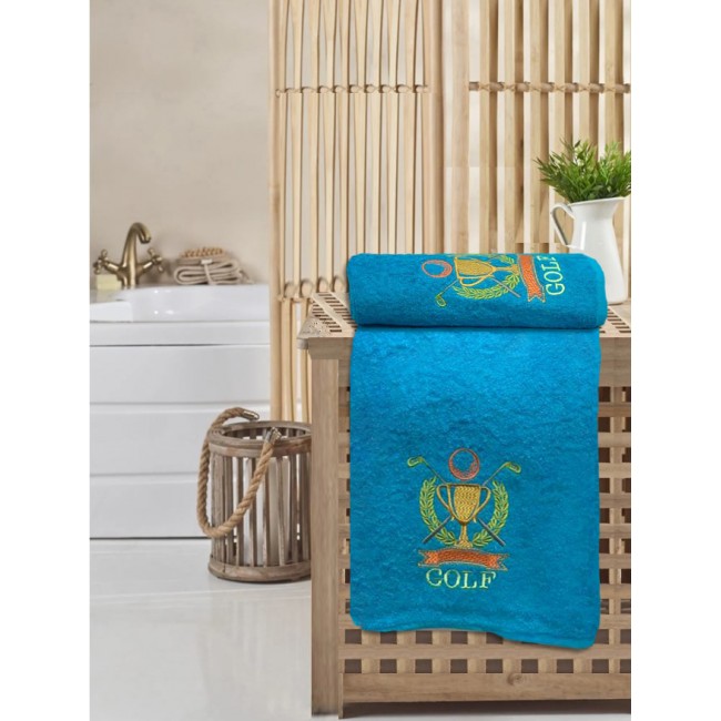 Набор полотенец KARVEN "Гольф" махра 50*90/70*140 HS1502 (V-2) бирюзовый