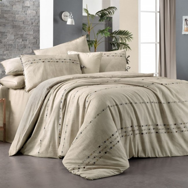 Постельное белье "Sarev"fancy poplin 1.5 сп. N193 Tanya v4/Bej