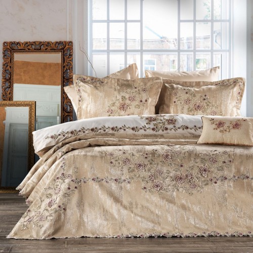 Комплект-сундук ZEBRA "AZUR"пике евро 8пр.Y839 капучино/бордо