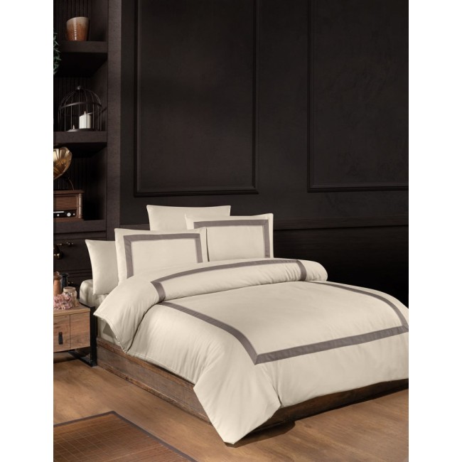 Постельное белье "Карвен" эксклюзив сатин евро Belezza Cappuccuno