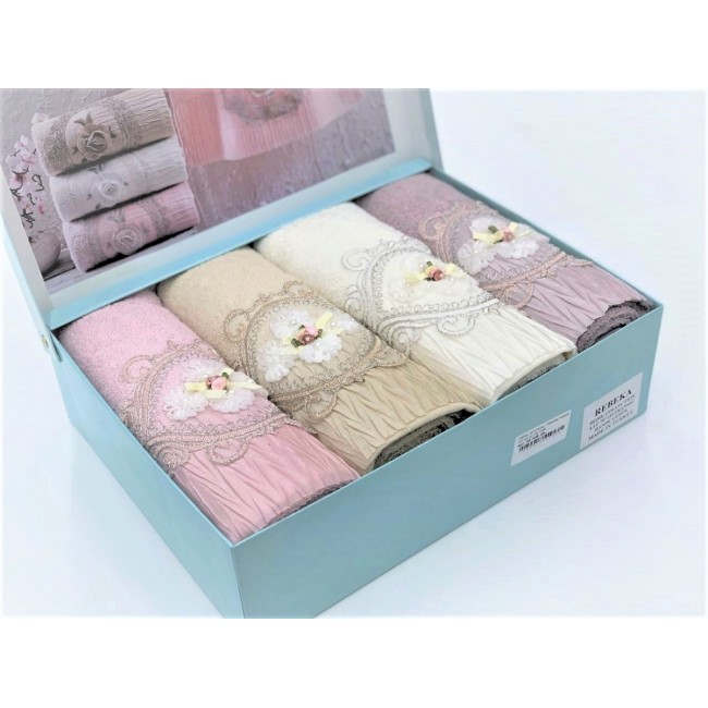 Набор полотенец Карвен " Rebeka" махра 70*140 (4) HS 1498 (АКЦИЯ)