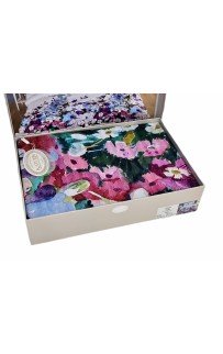 Постельное белье Карвен Stripe Satin с цветным принтом евро N250 -SB007(6пр.) (Акция)