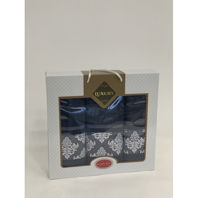 Набор полотенец Карвен "Y DAMASK" махра 50*90(2)/70*140 HS 1702 v6 антрацит