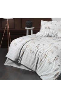 Постельное белье "Sarev Bazaar" ранфорс в пвх 1.5 спальное PERNA v1 Bej (Акция)