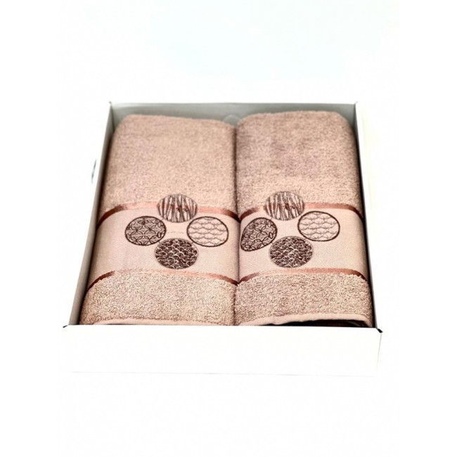 Набор полотенец Карвен "DORT DAIRE" махра 50*90/70*140 HS 1642 v-4 капучино