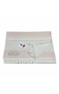 Полотенце Карвен 100*200 1шт.с бахрамой пештемаль махра Н 3278 v2 пудра