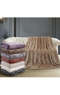 Плед Karven фланель евро PL 012 SOLID BUBBLE v2/Dark Brown