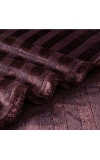 Плед Karven фланель евро PL 006 SOLID JACQAURD v1/Dark Brown.