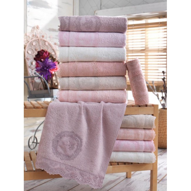 Набор полотенец Карвен "REINA" бамбук 30*50/50*90/70*140 HS1705 v3 lila/лиловый