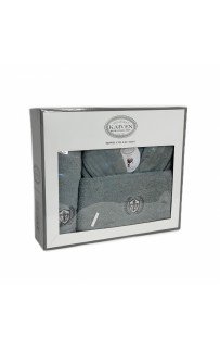 Халат Karven ELIT"CELENK" мужской c полотенцами махра 50*90/70*140 В 1120 gri/yesil/серо/зеленый Халат Karven ELIT"CELENK" мужской c полотенцами махра 50*90/70*140 В 1120 gri/yesil/серо/зеленый