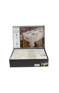 Скатерть Карвен "VELS"160*220 велюр с кружевом M 788 krem/кремовый Скатерть Карвен "VELS"160*220 велюр с кружевом M 788 krem/кремовый