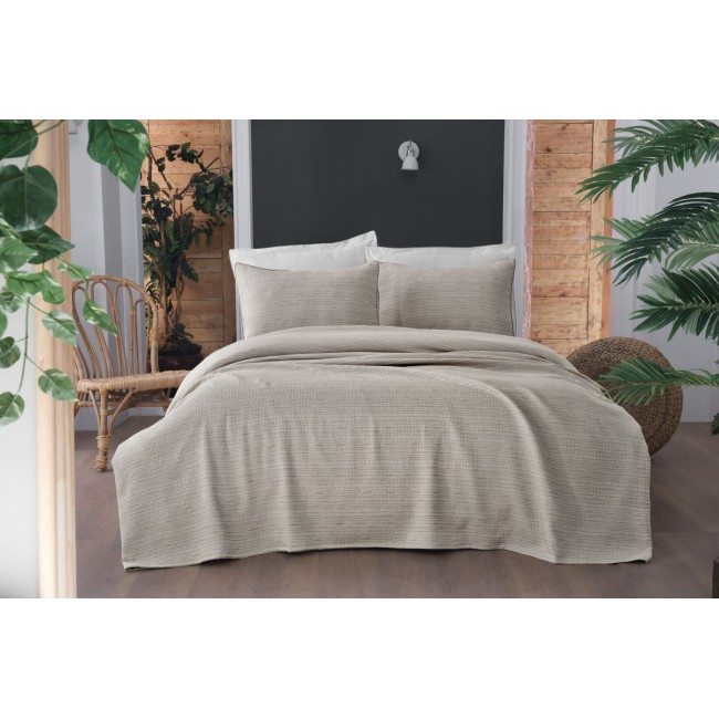 Комплект SAREV "ECHO" (покрывало летнее +2наволочки) евро 3 пр. (240*250/50*70) Y 829 (V-7)bej Комплект SAREV "ECHO" (покрывало летнее +2наволочки) евро 3 пр. (240*250/50*70) Y 829 (V-7)bej