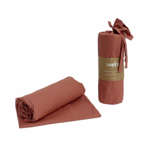 Простынь SAREV на резинке + наволочки Ранфорс 200*200+35см/50*70(2) P953 K?REM?T/V74.