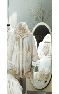 Халат Zebra женский комплект (полот.+ тапоч.) бамбук В 1124 Flora Krem/Capp