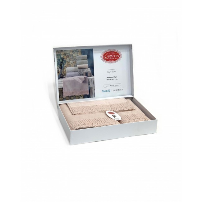 Набор полотенец Карвен " QUEEN" махра 50*90/70*140/30*50 HS 1673v2 somon/персик(акция) Набор полотенец Карвен " QUEEN" махра 50*90/70*140/30*50 HS 1673v2 somon/персик(акция)