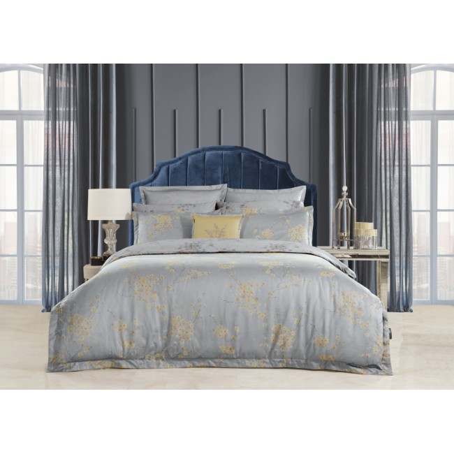 Постельное белье "Sarev"сатин жаккард евро ELITE GROUP N171 URANIA v1 sari/серебристый-желтый