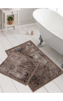 Набор ковриков для ванной Карвен NOSTALJI хлопок/вискоза 50*60-60*100 KV 429 eko hali rengi/т.бежевый Набор ковриков для ванной Карвен NOSTALJI хлопок/вискоза 50*60-60*100 KV 429 eko hali rengi/т.бежевый