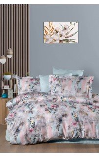 Постельное белье Карвен Stripe Satin с цветным принтом 1.5 спальное N249 -SB005(4пр.) (Акция)