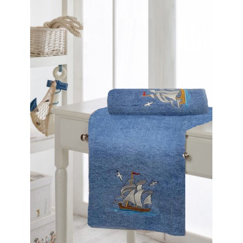 Набор полотенец KARVEN "Фрегат" махра 50*90/70*140 HS1502 (V-3) индиго