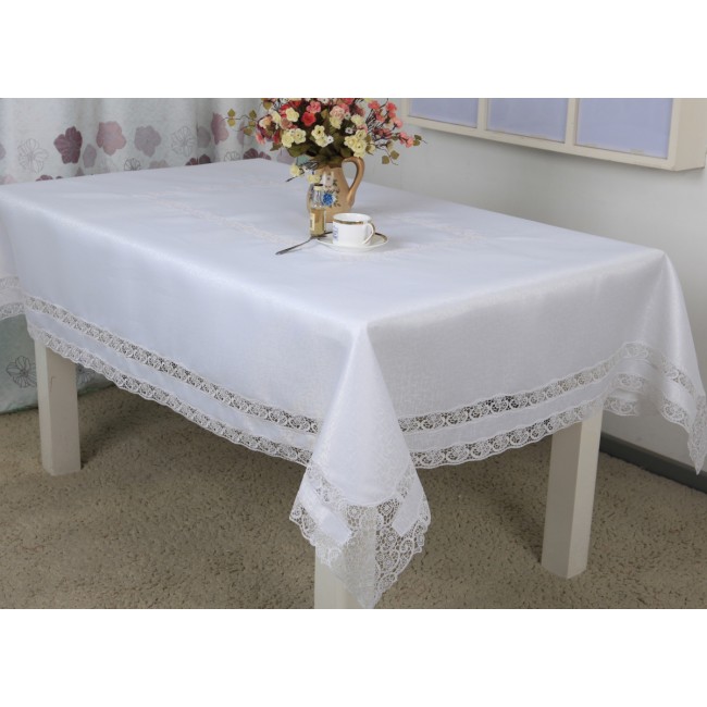 Скатерть "Карвен" жаккард с гипюром 160*220 М 610-4 (Акция)