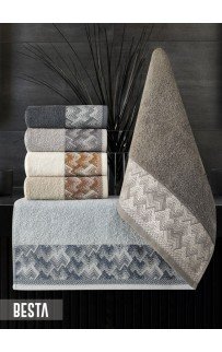Полотенце Карвен Vip Cotton"BESTA" 70*140 1шт.махра,penye Н 3238 (Акция)