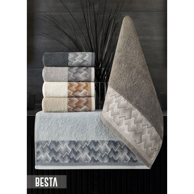 Полотенце Карвен Vip Cotton"BESTA" 70*140 1шт.махра,penye Н 3238 (Акция)