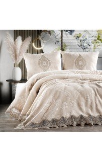 Комплект Карвен "SANTANA"(покрывало+2 наволочки) евро 3 предмета Y855 capp/капучино (акция)