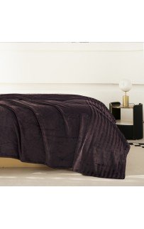 Плед Karven фланель евро PL 006 SOLID JACQAURD v1/Dark Brown.