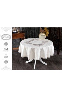Скатерть Карвен "VELA" 160*160 велюр с кружевом круглая M 787 kappuccino/капучино Скатерть Карвен "VELA" 160*160 велюр с кружевом круглая M 787 kappuccino/капучино