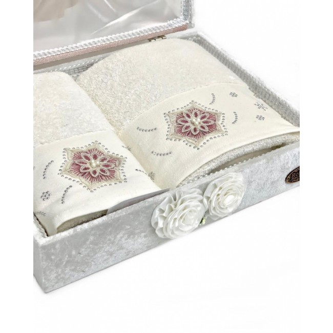 Набор полотенец Rebeka "FRANSIZ" махра 50*90/70*140 сундук HS1480 (V-1) кремовый (Акция) Набор полотенец Rebeka "FRANSIZ" махра 50*90/70*140 сундук HS1480 (V-1) кремовый (Акция)