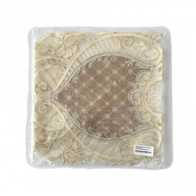 Дорожка Карвен 140*45 велюр с кружевом М840/1443 G03 крем Дорожка Карвен 140*45 велюр с кружевом М840/1443 G03 крем